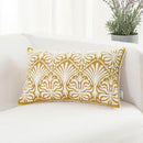 HWY 50 Mustard Yellow Decorative Lumbar Pillow Cover Rectangle 12x20 Inch (1 Piece), Embroidered Cotton Farmhouse Cushion Cover Pillow Case for Sofa Couch Living Room Bed, Minimalist Floral by CozyNest Decor