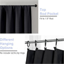 Simplebrand Ava Blackout Extra Long 10ft Curtains for Patio 120 Inches Long 2 Panels Set, Solid Thermal Insulated Energy Saving Rod Pocket Window Treatment Curtains Blackout Drapes, 50 Wx120 L, Black by TinyTreasures Baby Boutique