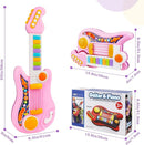 Kids Guitar, Electric Toddler Baby Music Toys for Ages 2-4 with Piano Mode Strap and Lights Child Musical Instruments Ideal for 2+ Year Old Girls Boys Birthday by TinyTreasures Baby Boutique