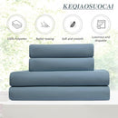 KEQIAOSUOCAI Dusty Slate Blue Blackout Curtains for Small Window, Pinch Pleat with Hooks, Room Darkening Block Out Bedroom Curtain 2 Panels,40 by 45 Inch by TinyTreasures Baby Boutique