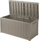 200 Gallon Waterproof Large Resin Deck Box Indoor/Outdoor Lockable Storage Container and Seating for Garden, Pool, and Patio (200 Gallon, Grey) by GreenHaven Gardens