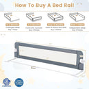 HONEY JOY Bed Rail for Toddlers, Extra Long, Foldable Portable Swing Down Safety Bed Guard Rail, Toddler Bed Rails for Crib, King Queen Full Twin Size Bed Mattress (Light Gray, 1 Pack, 71 Inch) by TinyTreasures Baby Boutique