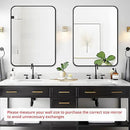 Fabuday Black Wall Mirror for Bathroom Over Sink - 22x30 Matte Metal Framed Rectangle Mirror, Rounded Rectangular Vanity Mirrors for Living Room, Bedroom, Entryway, Hallway, Horizontally/Vertically by CozyNest Decor