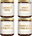 4 Pack Scented Candles Set | Scented Candles for Home, Candle Gifts for Women Men, Soy Candle for Home, Aromatherapy Gift of Amber Patchouli/Lemon Eucalyptus/Lavender/Sandalwood by CozyNest Decor