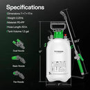 VIVOSUN Pump Sprayer 1.35 Gallon, Portable Water Spray Bottle in Lawn and Garden Yard, Weed Sprayer for Plants with 3 Nozzles, Adjustable Shoulder Strap, Pressure Relief Valve by GreenHaven Gardens