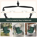 Highwild Hammock Chair Hanging Rope Swing - Max 500 Lbs - 2 Cushions Included - Steel Spreader Bar with Anti-Slip Rings - for Any Indoor or Outdoor Spaces (Green) by GreenHaven Gardens