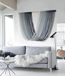 Flber Macrame Wall Hanging Large-Scale Dip-Dye Blue Bohemian Yarn Tapestry Home Room Wall Decor 57" Wx 35" L by CozyNest Decor