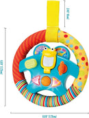 KiddoLab Steering Wheel Toy with Music,Lights,Sounds & Flip Up Mirror - Crib & Stroller Toys with Soft Fabric and Velcro Tap for Easy Attachment. Car Seat Toys for Babies and Toddlers. Ages 3 Months+ by TinyTreasures Baby Boutique