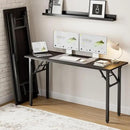 Frylr Small Folding Computer Desk – Portable 55.1 Inch Foldable Laptop Table, Collapsible and Compact for Easy and Fast Setup, Lightweight for Small Spaces, Home Craft and Study Use, Charcoal Wenge by CozyNest Decor