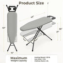 Yaheetech Ironing Board, Compact Iron Board with Cord Holder, Steam Iron Rest and Bottom Storage Tray, 9 Adjustable Heights & 3 Layer Cover, Folding Heavy Duty Ironing Board 52X14, Gray by CozyNest Decor