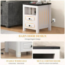 Apicizon End Table, Farmhouse End Tables with Charging Station, Nightstand with Drawers and Storage Cabinet, Wood Coffee Table for Small Spaces, Sofa Side Table for Living Room, Bedroom by CozyNest Decor