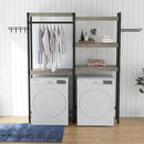 Double Row Over Washer and Dryer Storage Shelves, Laundry Room Organization and Storage, Heavy Duty Laundry Room Shelves, with Adjustable Height, 5-Tier by CozyNest Decor