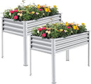 Land Guard 2Pcs Galvanized Raised Garden Bed with Legs, 48×24×32in Large Metal Elevated Raised Planter Box with Drainage Holes for Backyard, Patio, Balcony, 400lb Capacity by CozyNest Decor