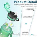 Enerbone Water Bottle, Leakproof BPA & Toxic Free, Motivational Water Bottle with Times to Drink and Straw, Fitness Sports Water Bottle with Strap for Office, Gym, Outdoor Sports by CozyNest Decor