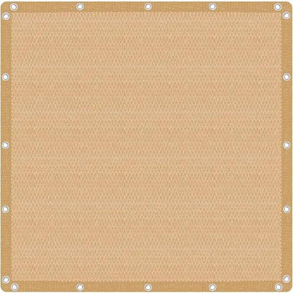 VICLLAX Shade Fabric Sun Shade Cloth with Every 2 FT Grommets for Patio Garden Pergola Cover Canopy 6x17 FT, Wheat