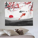 Houselerax Japanese Koi Fish Tapestries, Cherry Blossoms Asian Oriental Flower Branch Koi Fish Carp Tapestry Wall Hanging for Bedroom Living Room Office Decor 60"x50" by CozyNest Decor
