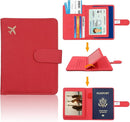 Melsbrinna Rfid Passport Holder for Travel women/Men, Cute Passport Wallet Rfid Blocking Card Slots, Rfid Passport Cover/CaseTravel Wallet, Passport Book Holder (1, Red4) by TinyTreasures Baby Boutique