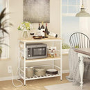 IBUYKE Kitchen Island with Storage, Bakers Rack with Power Outlet,Microwave Stand with Large Worktop,Rolling Bar Cart for Home, Outdoor, Kitchen,Light Wood TMJ029R by CozyNest Decor