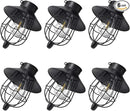YAKii 6 Pack Solar Lantern Hanging Waterproof Outdoor Metal Solar Lamp with Warm White Light Decorate for Yard Garden Pathway Patio Porch (Black) by CozyNest Decor