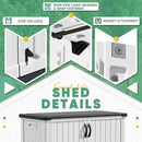 Devoko 50 Cu Ft Outdoor Storage Cabinet - Waterproof Vertical Shed for Patio, Garden & Deck, Heavy-Duty Tool Storage Box for Cushions, Accessories & Equipment, Durable & Weather-Resistant (White) by GreenHaven Gardens