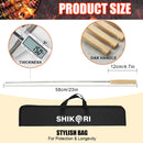 SHIKORI Kabob Skewers,BBQ Barbecue Skewers,Stainless Steel Sticks,23 Inch Heavy Duty Large Wide Reusable,with Nonslip Wooden-6 Pcs by GreenHaven Gardens