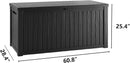 180 Gallon Waterproof Large Resin Deck Box Indoor/Outdoor Lockable Storage Container and Seating for Garden, Pool, and Patio (180 Gallon, Grey) by GreenHaven Gardens