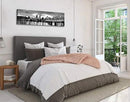 DJSYLIFE-Portland Skyline Canvas Print Modern City Landscape Wall Art USA Skyscraper Black and White Panoramic Night View Painting Office Living Room Home Decor Ready to Hang 13.8"x47.3" by CozyNest Decor