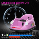 12V Bumper Car for Toddlers, Electric Toy Ride on Battery Car with Kids W/Parent Remote Control, 2-Speed, 360 Degree Spin, Music & LED Lights for Kids, Purple by TinyTreasures Baby Boutique