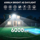65W LED Flood Light Outdoor, 6500LM, Waterproof, 6500K Motion Sensor Flood Lights Outdoor with Adjustable 3 Head Detected Floodlight for Outside Entryway Garage, Yard, Porch, White by GreenHaven Gardens