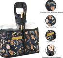 Beautyflier Drink Carrier with Handle for Delivery Reusable Insulated Coffee Cup Carrier Portable Cup Holder with Handle Organizer Tote Bag for Hot & Cold Drinks (2 Cup, Pattern3) by TinyTreasures Baby Boutique