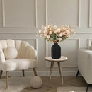 Beige Silk Flower Arrangements For Home Decor, Large Floral Centerpieces For Tables, Fake Mums + Eucalyptus + Wild Flowers in Bulk, Long Stem Artificial Flowers Coffee Dining Table, Faux Mums Flowers by CozyNest Decor