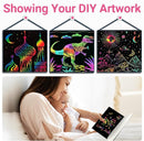 ZMLM Scratch Paper Art Craft: 2 Pack Rainbow Scratch Set for 3 4 5 6 7 8 9 10 Years Old Girls Boys Students Drawing Coloring Black Magic Art Supplies Kits Gifts School Birthday Party Toys(Classic) by TinyTreasures Baby Boutique