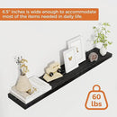 Fun Memories 36Inch Floating Shelves for Wall 2 Pack Wood Shelves for Kitchen, Bathroom, Bedroom Wall Mounted Rustic Wood Floating Shelf with Invisible Brackets for Books, Storage, Decor, Black by CozyNest Decor