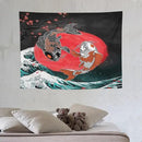 Houselerax Koi Fish Tapestries,Japanese Style Yin Yang Big Wave Cherry Blossoms Tapestry Wall Hanging for Bedroom Living Room Office Decor 40"x30" by CozyNest Decor