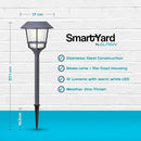 Solar LED Path Lights 4 Pack – 12 Lumens, Warm White, Weathered Zinc, Stainless Steel, Solar Powered, Weather-Resistant Outdoor Lighting for Walkway, Garden, Patio, Sidewalk by CozyNest Decor