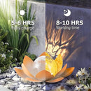 Garden Solar Light Outdoor(2Pack),Crackle Globe Glass Lotus Decoration, Waterproof Metal LED Flower Lights for Patio,Lawn,Walkway,Tabletop,Ground by GreenHaven Gardens