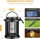 Solar Lanterns Outdoor All-Weather Resistance Upgraded Solar-Powered LED Flame Lanterns - Waterproof Outdoor Hanging Solar Lighting for Garden, Porch, and Pathway Decor (2) by GreenHaven Gardens
