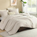 Litanika Comforters Tannish Grey Twin Size, 2 Pieces Lightweight Solid Bedding Set & Collections, All Season Fluffy Bed Set (66x90In Comforter & 1 Pillowcase) by CozyNest Decor