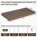 24 Inch Floating Shelves, 24"x9.25"x1.5" Inch Deep Floating Shelves for Wall, Wooden Shelves for Bathroom, Bedroom, Living Room, Walnut by CozyNest Decor