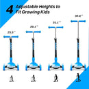 ZIFFY 3-Wheel Light-Up Kids Scooter, Kids Balance Scooter for Boys Girls with 20 Dynamic LED Lights, 4 Adjustable Height, Lean-to-Steer Design with Anti-Slip Wide Surface for Stability - Up to 110LBS by TinyTreasures Baby Boutique