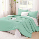 Litanika Comforters Mint Green King Size, 3 Pieces Lightweight Solid Bedding Set & Collections, All Season Fluffy Bed Set (104x90In Comforter & 2 Pillowcases) by CozyNest Decor