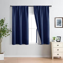 XWZO 100% Blackout Curtains 54 Inches Long with Tiebacks- Heat and Full Light Blocking, Thermal Insulated Rod Pocket Window Panels for Bedroom/Nursery, Navy Blue, W42 x L54, Set of 2 Draperies by TinyTreasures Baby Boutique