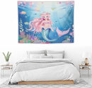 HZOHNAGO Mermaid Girls Tapestry Watercolor Mermaid Princess Pattern Printed Wall Tapestry Wall Hanging for Bedroom Living Room Dorm 40" W x 30" H by CozyNest Decor