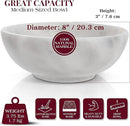 Gusto Nostro 8" Luxury White Marble Decorative Bowl for Coffee Table - Elegant Modern Fruit Bowl for Kitchen Counter - Heavy Stone Entryway Catch all for Keys, Jewelry, Potpourri Holder - Medium Size by CozyNest Decor