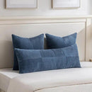 Fancy Homi 2 Packs Dusty Blue Decorative Throw Pillow Covers 18x18 Inch for Living Room Couch Bed, Farmhouse Boho Home Decor, Soft Corss Corduroy Patchwork Textured Square Cushion Case 45x45cm by CozyNest Decor