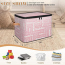 Custom Storage Basket with Name, Personalized Storage Bins with Zipper Lid, Foldable Fabric Storage Box Large capacity with Handle Pink by TinyTreasures Baby Boutique