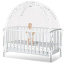 Crib Tent to Keep Baby from Climbing Out - Crib Net to Keep Baby in - Pop Up Breathable Cribs Cover - Canopy with Upgrade Strong Mesh and Durable Zipper (White-Star and Moon, Lager) by TinyTreasures Baby Boutique