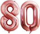GOER Number 80 Balloons for 80th Birthday Party Decorations,42 Inch Jumbo Foil Helium Balloons for 80th Anniversary (Rose Gold) by TinyTreasures Baby Boutique