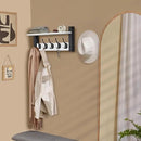 Sorbus Coat Hooks Wall Mount with Shelf – 16 Inch Coat Rack Wall Mount with 5 Heavy Duty Hooks – Floating Wall Shelf with Hooks for Entryway, Bathroom, Bedroom, Kitchen, or Mudroom (White) by CozyNest Decor