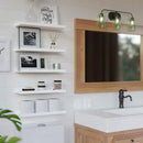 RICHER HOUSE 5 Set White Floating Shelves, Wall Mounted Shelves for Wall Decor, Modern Picture Ledge Shelf with Lip for Wall Storage Nursery, Bedroom, Living Room, Bathroom - White by CozyNest Decor